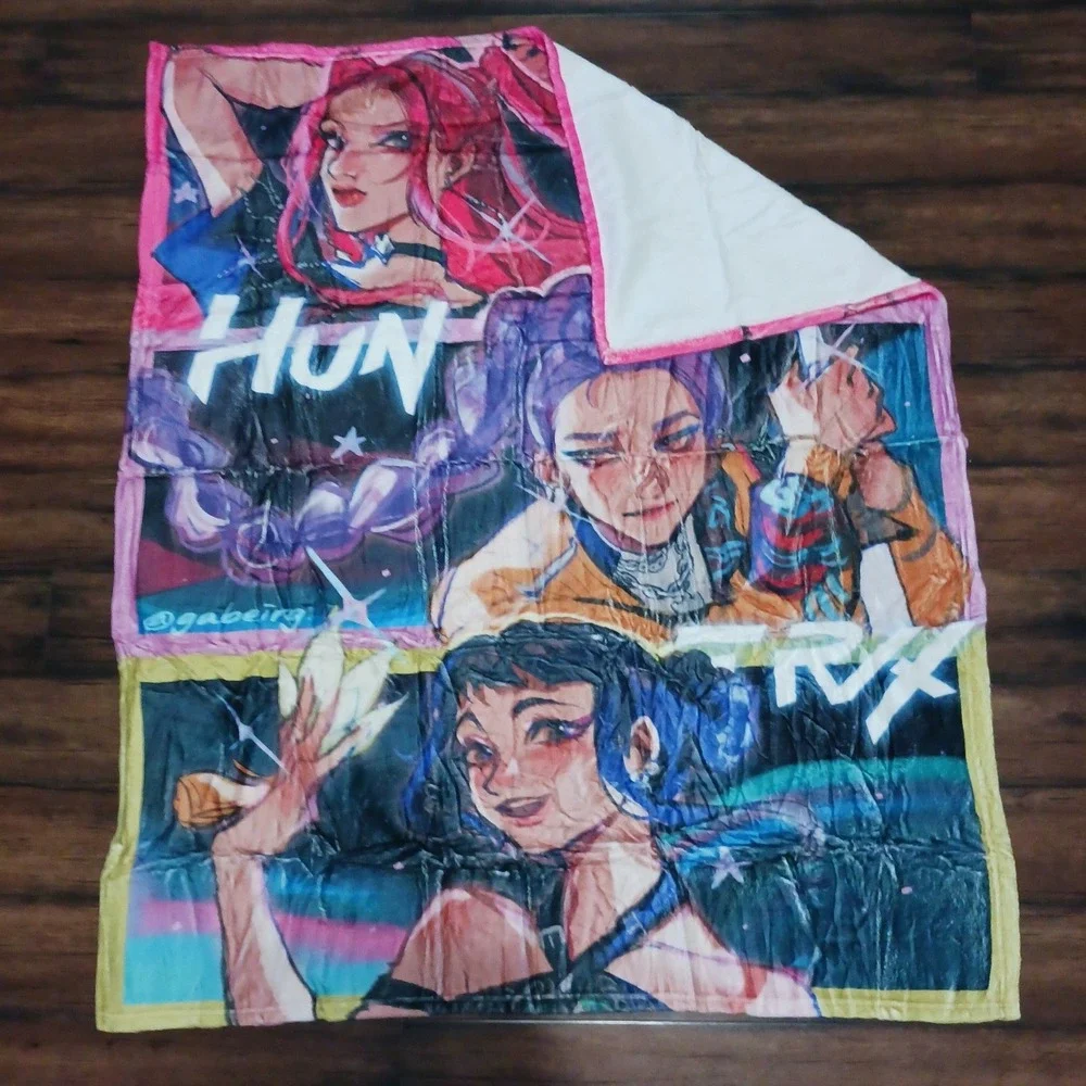 K-Pop Fan Art Throw Blanket 50x40 Anime Style Girl Group Fleece Throw